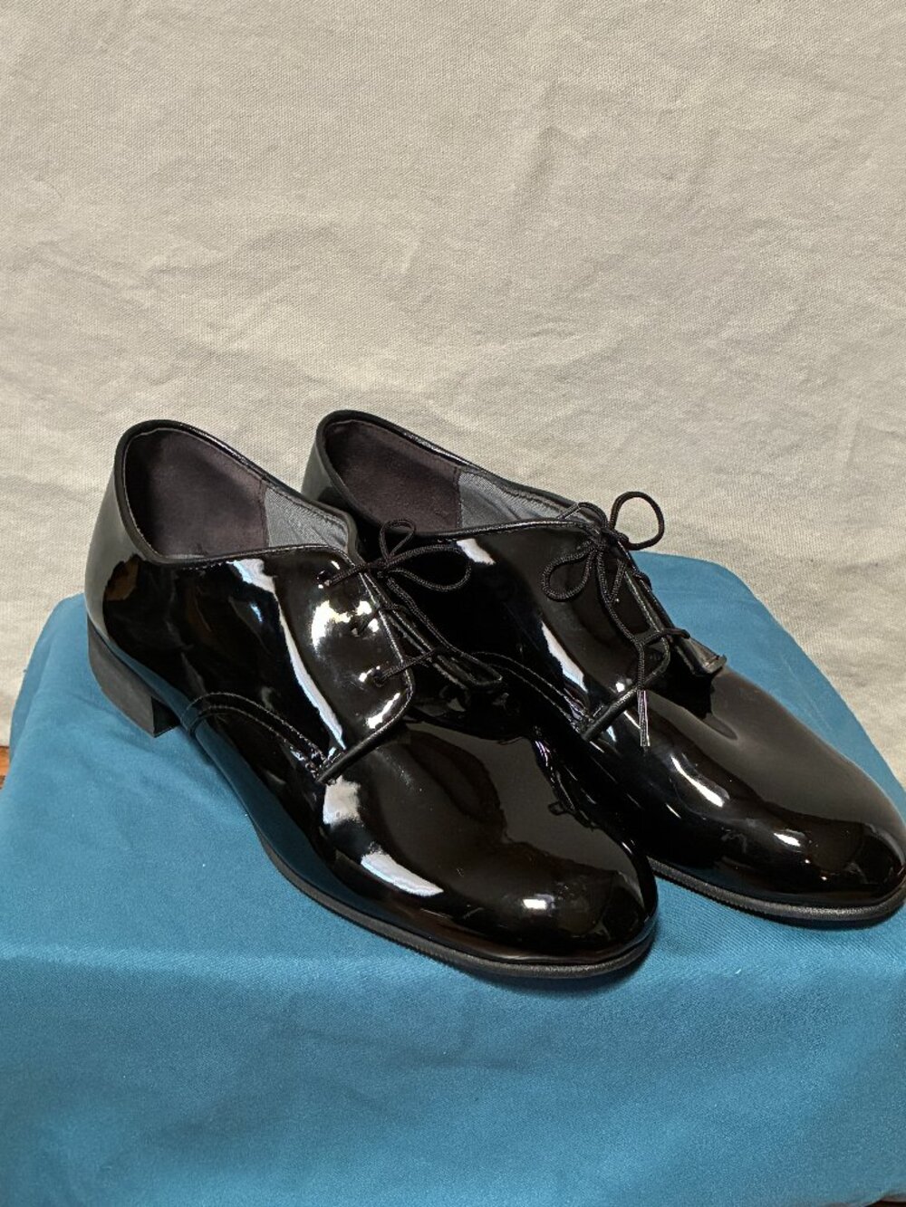 Men's Size 10.5 US Military Capps Oxford High Gloss Dress Shoes Black Formal